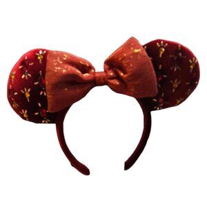 Cranberry Christmas Holiday 2021 Jeweled Minnie Mouse Bow Ears Headband Disney